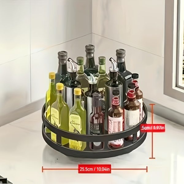 3-Tier Rotating Metal Storage Rack – Space-Saving Kitchen Organiser with Non-Slip Base & Easy-Clean Design - Image 9