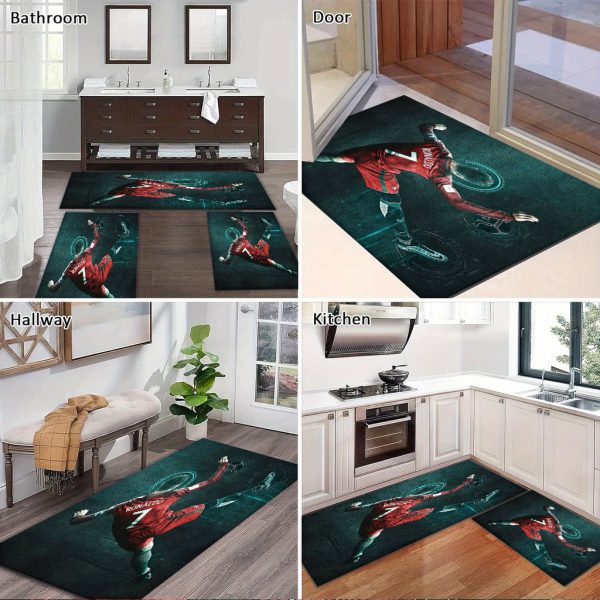 850g/m² Ultra-Soft Thick Velvet Football Player Mat – Non-Slip, Machine Washable Rug for Doorway, Hallway, Bedroom, Indoor/Outdoor Use – Cosy Decor for Holidays & Everyday - Image 7