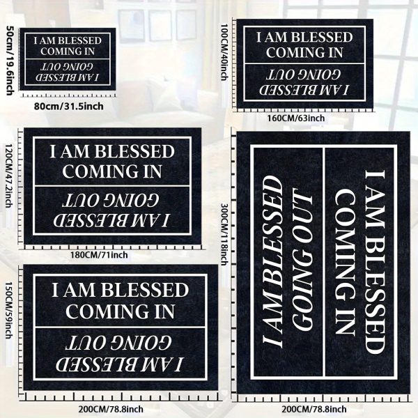 "I AM BLESSED" Luxurious Velvet Doormat – Black & Gold Non-Slip Entry Mat, Machine Washable, Thick Polyester Rug for Hallway, Living Room, Entryway – Elegant Decor for Christmas, Thanksgiving, Mother’s Day - Image 3