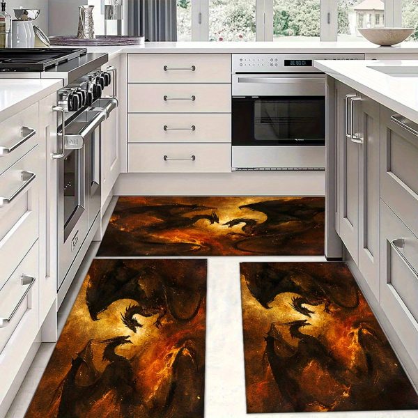 850g/m² Velvet Double Dragon Floor Mat – Thickened Non-Slip Entry Rug, Machine Washable for Hallway, Bedroom, Front Door – INS Style Decor for Christmas, Halloween, Day of the Dead & More - Image 6