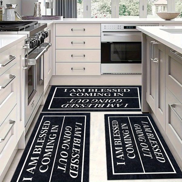 "I AM BLESSED" Luxurious Velvet Doormat – Black & Gold Non-Slip Entry Mat, Machine Washable, Thick Polyester Rug for Hallway, Living Room, Entryway – Elegant Decor for Christmas, Thanksgiving, Mother’s Day - Image 6