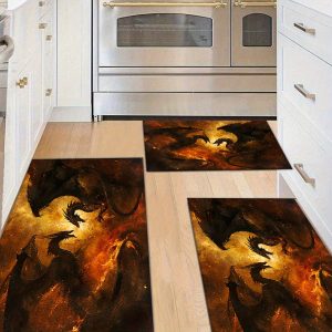 850g/m² Velvet Double Dragon Floor Mat – Thickened Non-Slip Entry Rug, Machine Washable for Hallway, Bedroom, Front Door – INS Style Decor for Christmas, Halloween, Day of the Dead & More