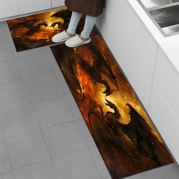 850g/m² Velvet Double Dragon Floor Mat – Thickened Non-Slip Entry Rug, Machine Washable for Hallway, Bedroom, Front Door – INS Style Decor for Christmas, Halloween, Day of the Dead & More - Image 4