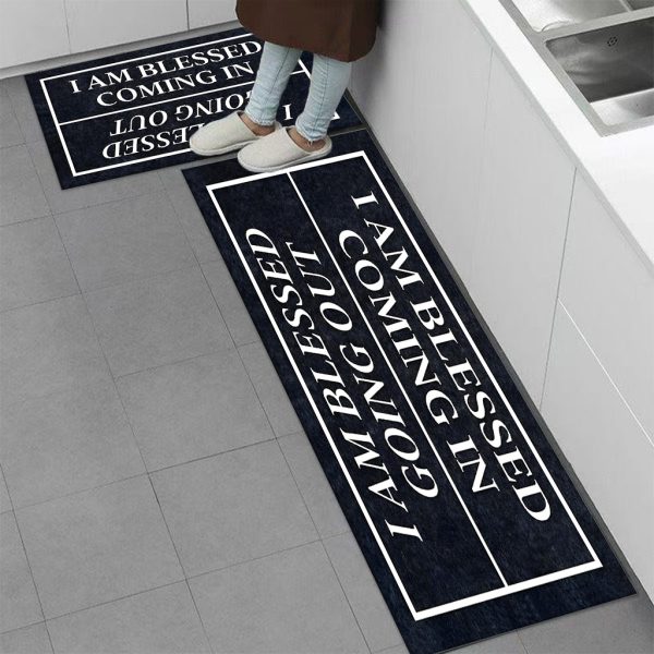 "I AM BLESSED" Luxurious Velvet Doormat – Black & Gold Non-Slip Entry Mat, Machine Washable, Thick Polyester Rug for Hallway, Living Room, Entryway – Elegant Decor for Christmas, Thanksgiving, Mother’s Day - Image 5