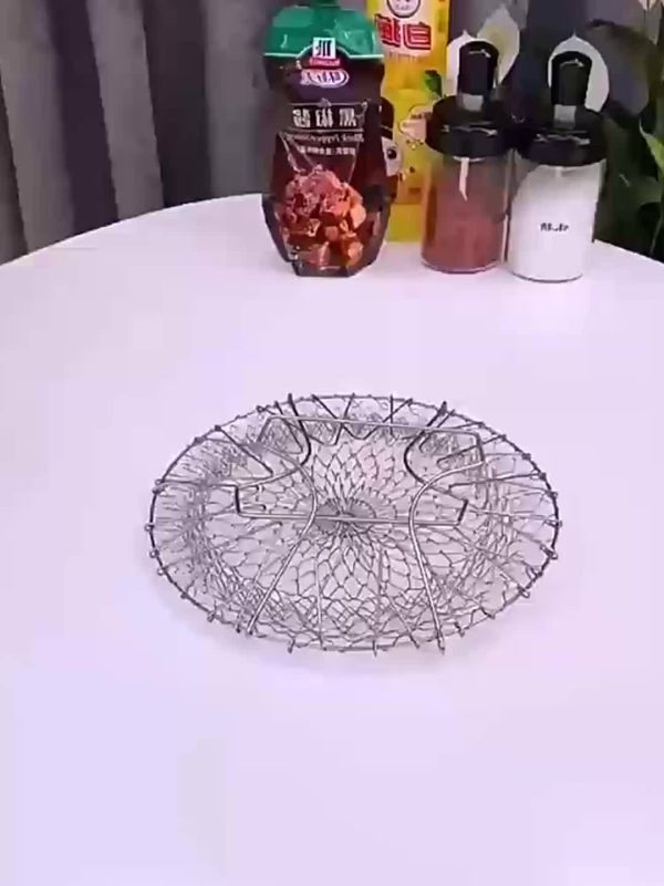 1pc Stainless Steel Frying Basket – Foldable Steam, Rinse & Strain Basket for Kitchen – Multi-Purpose Cooking Tool for Fried Food & More - Image 11