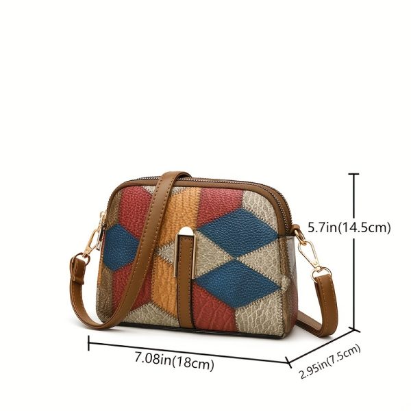 Weidola Women’s Casual Rhombus Geometric Mini Crossbody Bag – Multi-Colour with Adjustable Strap, Zipper Closure & Durable Oil-Edge Trim - Image 10