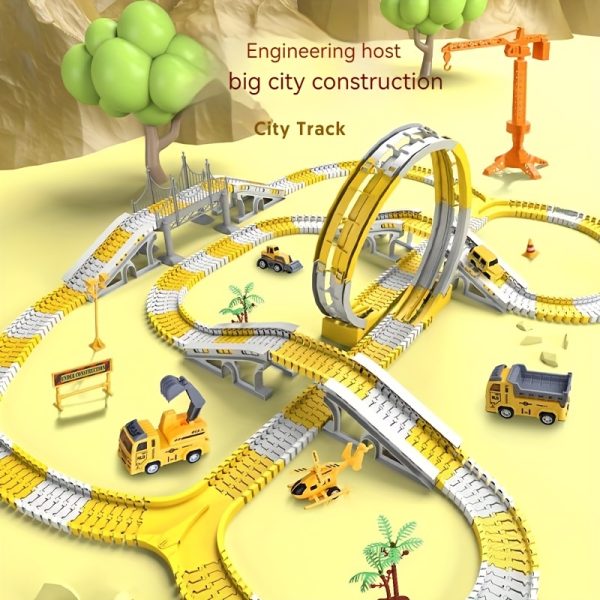 Battery-Powered DIY Construction Train Set – STEM Educational Electric Track Toy for Kids Ages 3–6 – Plastic Building Vehicle Kit, Ideal Christmas & Thanksgiving Gift - Image 4