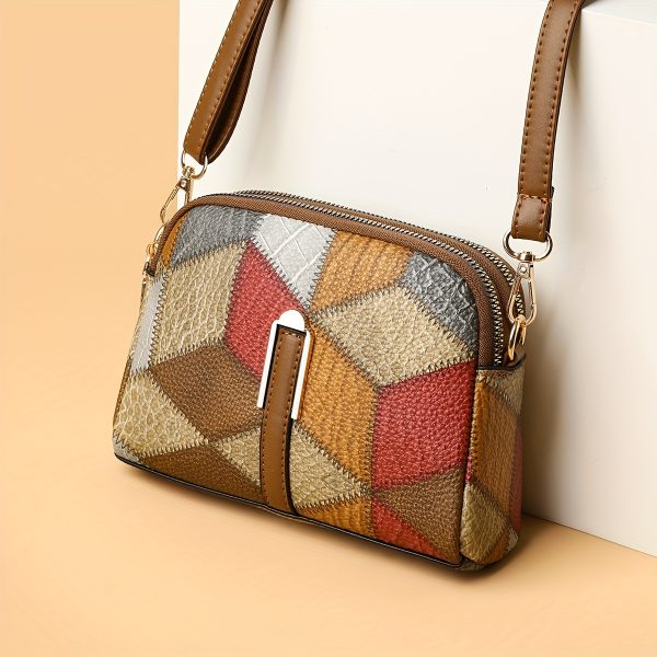 Weidola Women’s Casual Rhombus Geometric Mini Crossbody Bag – Multi-Colour with Adjustable Strap, Zipper Closure & Durable Oil-Edge Trim - Image 5
