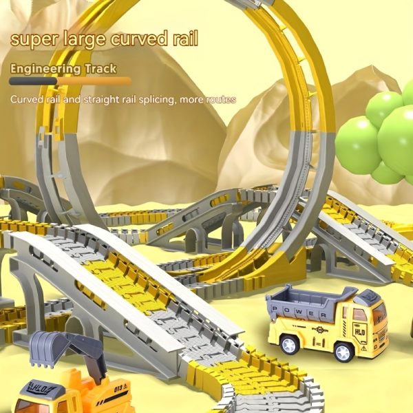 Battery-Powered DIY Construction Train Set – STEM Educational Electric Track Toy for Kids Ages 3–6 – Plastic Building Vehicle Kit, Ideal Christmas & Thanksgiving Gift - Image 6