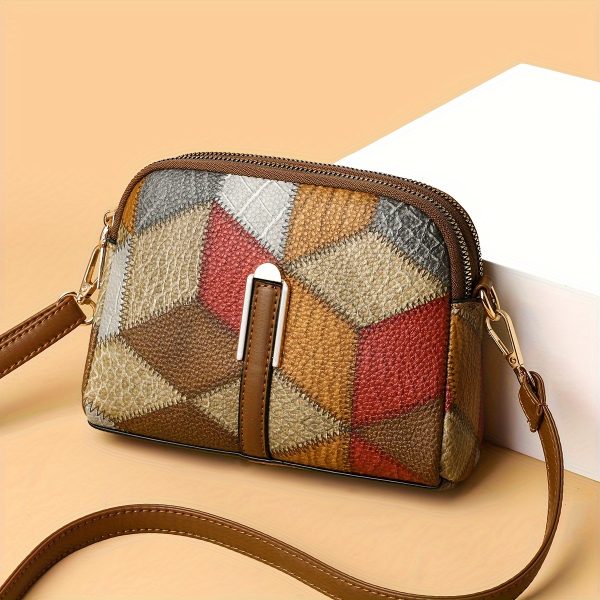 Weidola Women’s Casual Rhombus Geometric Mini Crossbody Bag – Multi-Colour with Adjustable Strap, Zipper Closure & Durable Oil-Edge Trim - Image 9