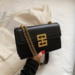 Minimalist Classic PU Leather Crossbody Bag – Women’s Square Flap Shoulder Purse for Casual Everyday Use