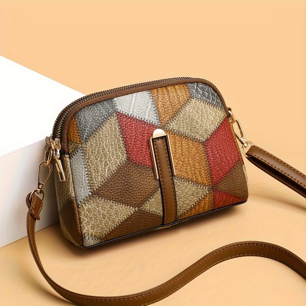 Weidola Women’s Casual Rhombus Geometric Mini Crossbody Bag – Multi-Colour with Adjustable Strap, Zipper Closure & Durable Oil-Edge Trim - Image 6