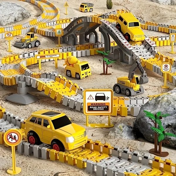 Battery-Powered DIY Construction Train Set – STEM Educational Electric Track Toy for Kids Ages 3–6 – Plastic Building Vehicle Kit, Ideal Christmas & Thanksgiving Gift - Image 7