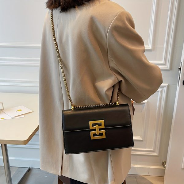 Minimalist Classic PU Leather Crossbody Bag – Women’s Square Flap Shoulder Purse for Casual Everyday Use - Image 4