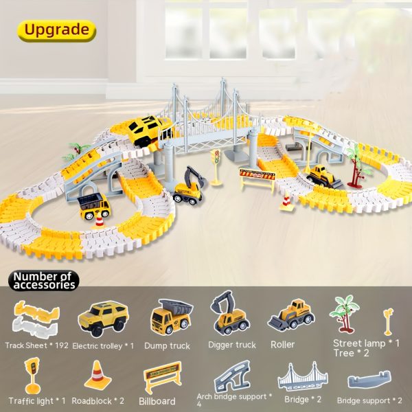 Battery-Powered DIY Construction Train Set – STEM Educational Electric Track Toy for Kids Ages 3–6 – Plastic Building Vehicle Kit, Ideal Christmas & Thanksgiving Gift - Image 5