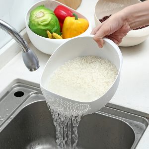 Modern Plastic Kitchen Strainer Basket – Multi-Purpose Food Drain Basket for Washing & Draining Fruits, Vegetables & Pasta
