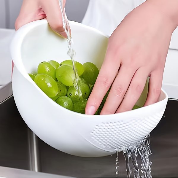 Modern Plastic Kitchen Strainer Basket – Multi-Purpose Food Drain Basket for Washing & Draining Fruits, Vegetables & Pasta - Image 4