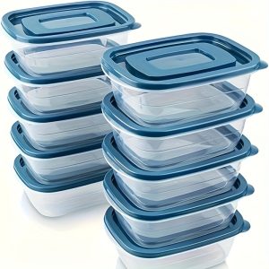 10-Piece Reusable Food Storage Container Set with Leakproof Lids – BPA-Free Meal Prep Boxes for Kitchen, Office, School & Picnics