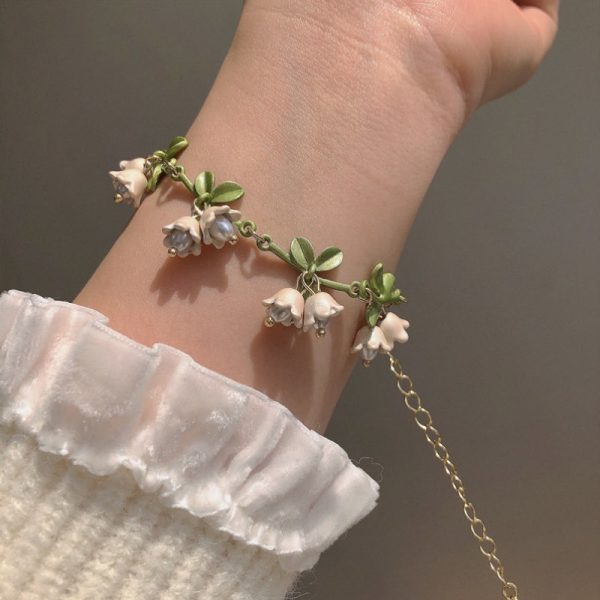 Lily of the Valley Jewellery Set – Elegant Bracelet, Necklace & Earrings Set for Women – Floral Gift Set - Image 3