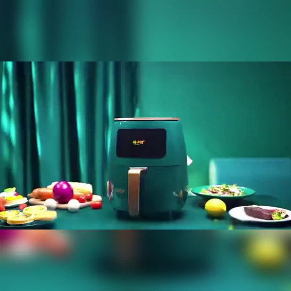 4.5L Large Capacity Air Fryer – Touch Control, 360° Balanced Heating, Oil-Free Automatic Cooking – Sleek Black & Gold French Fry Maker for Healthy Home Meals - Image 10