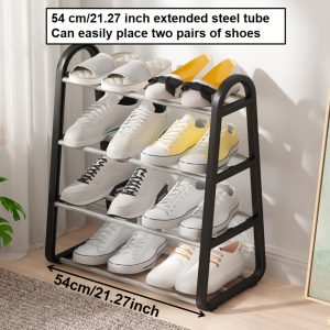 A-Type 4-Layer Shoe Rack – Durable Plastic Shoe Organiser, Easy to Assemble & Space-Saving Design