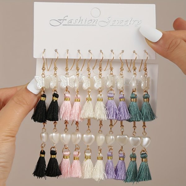 20-Piece Drop & Dangle Earrings Set for Women – Handmade Acrylic Charms with Tassels – Assorted Candy-Coloured Flowers, Hearts, Butterflies, Ducks & More – Fun & Youthful Jewellery for Ages 15+ - Image 11