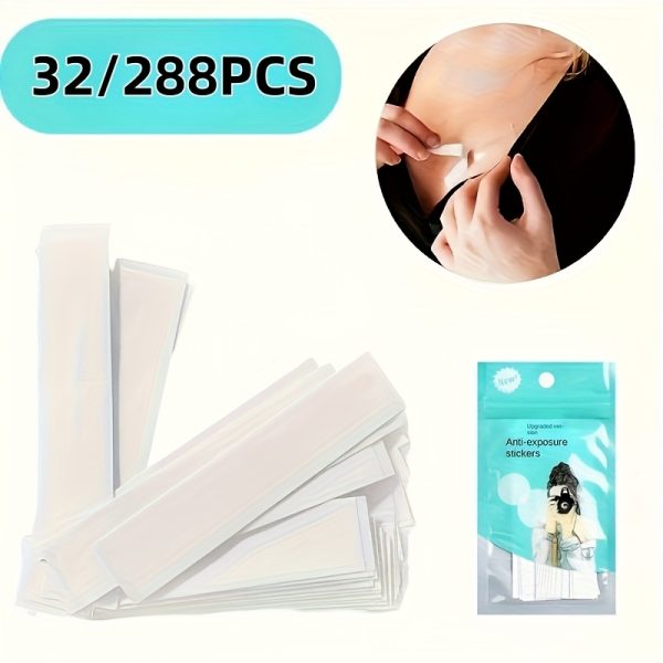 32/288pcs Double-Sided Fashion Tape – Transparent Body & Clothing Adhesive Strips for Dress and Wardrobe Fixes