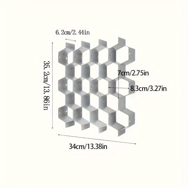 Set of 8 Honeycomb Drawer Organisers – Adjustable Mesh Dividers for Underwear, Socks, Ties & Belts – Space-Saving Closet Storage for Bedroom, Dorm & Home – White, Green, Pink - Image 10
