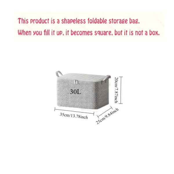 Large Zipper Folding Storage Bags – Durable, Washable Organiser for Clothes, Blankets, Toys – Under-Bed & Home Storage with Sturdy Handles & Herringbone Pattern - Image 7