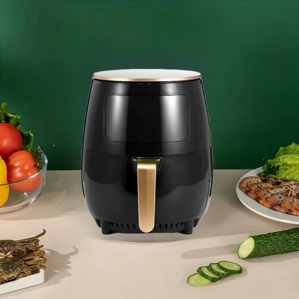 4.5L Large Capacity Air Fryer – Touch Control, 360° Balanced Heating, Oil-Free Automatic Cooking – Sleek Black & Gold French Fry Maker for Healthy Home Meals - Image 8