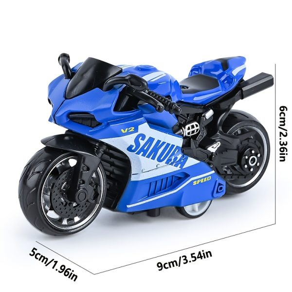1pc Alloy Pull-Back Motorcycle Toy – Simulation Racing Model with Thick Anti-Fall Wheels – Durable & Wear-Resistant Motorbike for Kids’ Playtime Fun - Image 2