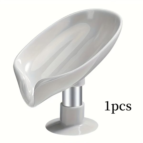 Wall-Mounted Leaf Design Soap Holder with Suction Cup – Drainage Tray, No-Drill Installation, No Water Accumulation - Image 7