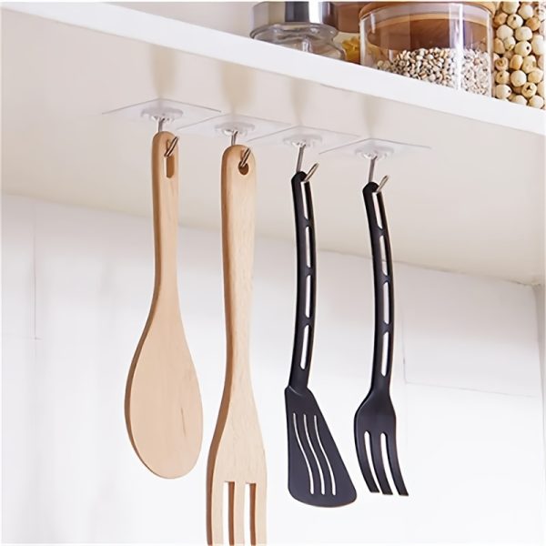 10pcs Transparent Wall Hooks – Strong Suction Cup Adhesive Hooks for Multi-Purpose Use – Reusable & Waterproof - Image 5