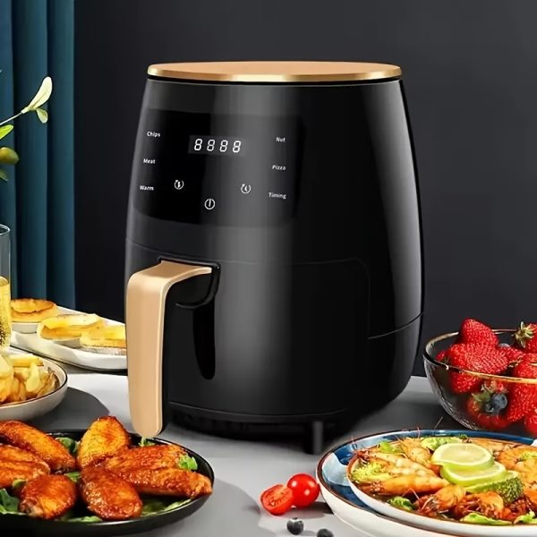 4.5L Large Capacity Air Fryer – Touch Control, 360° Balanced Heating, Oil-Free Automatic Cooking – Sleek Black & Gold French Fry Maker for Healthy Home Meals - Image 7