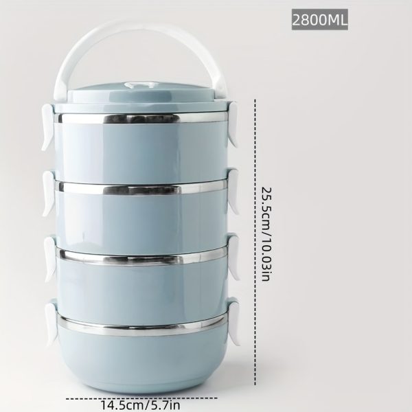 1400ml Stainless Steel Insulated Lunch Box – 1-Tier Cylindrical Bento Box with Lid – Portable Food Container for Office, School, Picnic & Camping – Hand Wash Only - Image 5