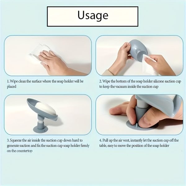 Wall-Mounted Leaf Design Soap Holder with Suction Cup – Drainage Tray, No-Drill Installation, No Water Accumulation - Image 11
