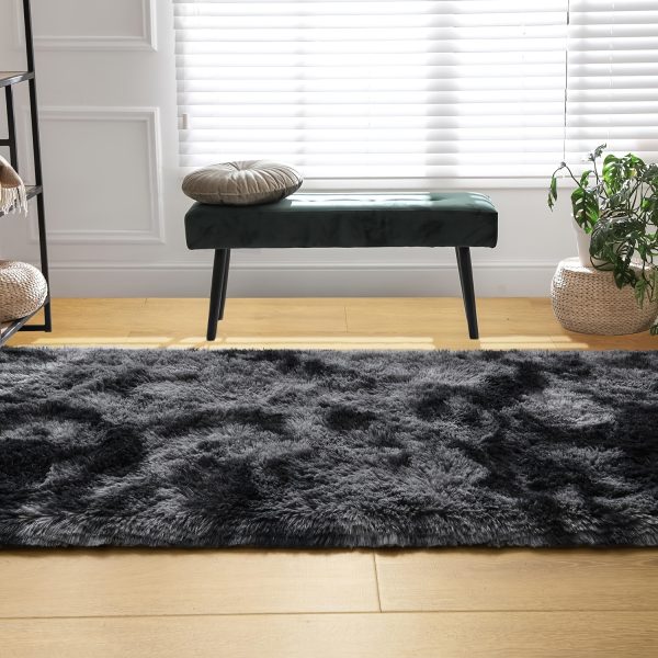 1pc Tie-Dye Shag Area Mat – Thick Non-Slip Polyester Floor Rug for Bedroom & Living Room – Soft, Decorative & Easy-Care Indoor Carpet for Sofa or Coffee Table Decor - Image 3