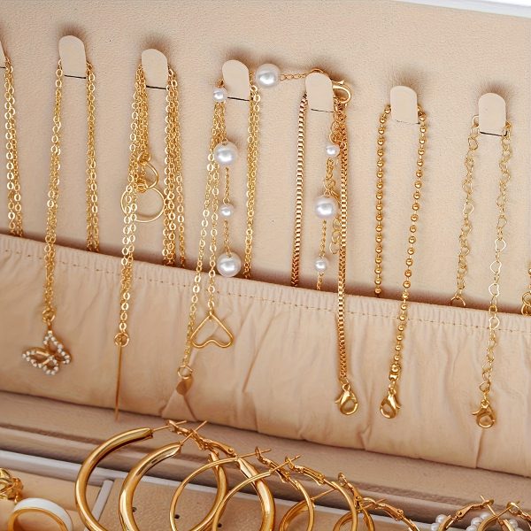 86pcs Elegant Retro Jewellery Set – Multi-Layer Earrings, Necklaces & Rings Combo for Women’s Daily Wear or Gifting – Mother’s Day & Valentine’s Day Gift (No Box) - Image 5