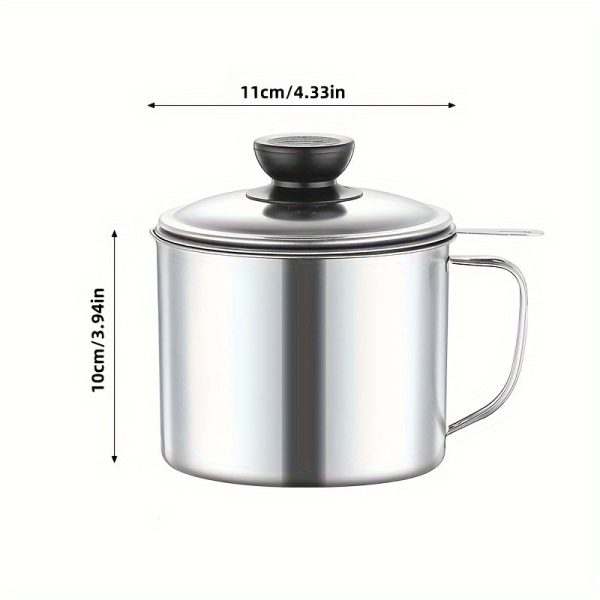 1000ml Stainless Steel Oil Filter Container – Multi-Purpose Drip Tank for Storing Cooking Oil, Sauce & Salad Dressing – Durable & Easy-to-Clean Kitchen Dispenser - Image 10