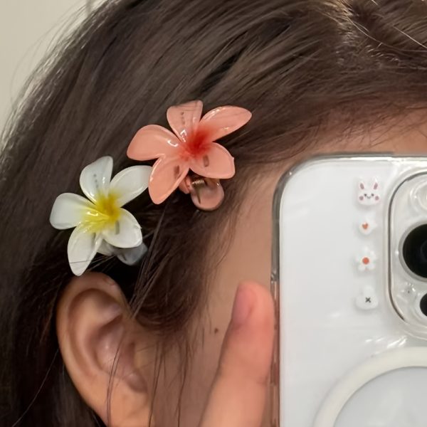 6pcs Colourful Hibiscus Flower Hair Clips – Tropical Floral Claw Clips for Women & Girls, Summer Beach Accessories - Image 11