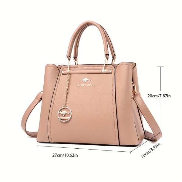 Women’s Stylish Black Handbag with Gold-Tone Hardware – Elegant Lightweight Designer Bag with Detachable Shoulder Strap for Everyday Use - Image 10