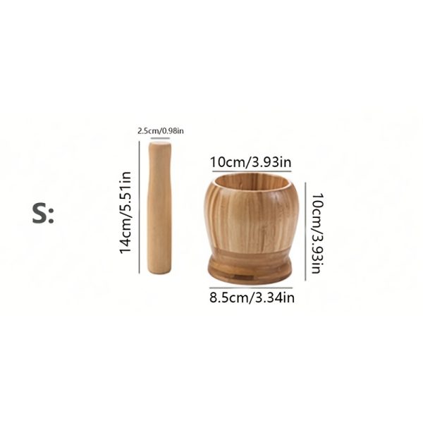 Premium Wooden Garlic Mincer & Pepper Grinder – Hand-Cranked Spice Mill for Herbs, Seeds, Avocado Sauce & Pills – Ergonomic, No Electricity Needed - Image 3