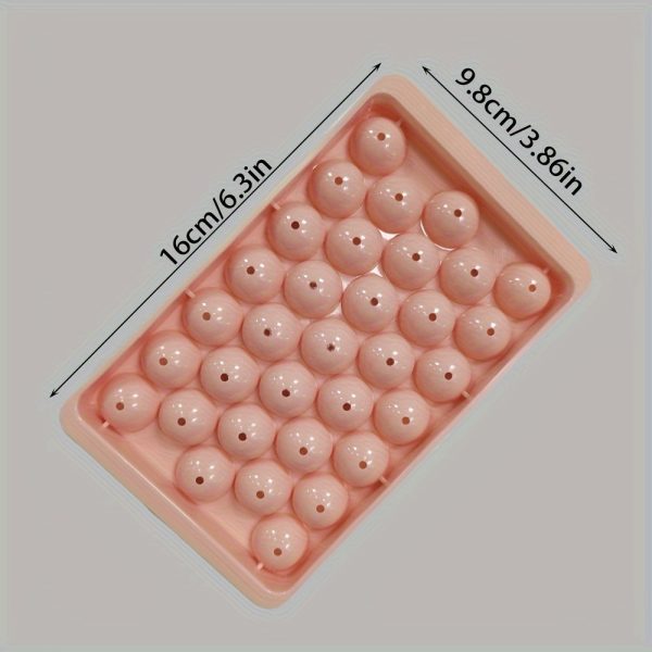 1pc Round Ice Cube Tray Mould – Plastic Sphere Ice Maker for Freezer in Pink & Light Blue – Multifunctional Kitchen Tool - Image 4