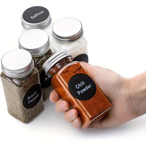 12/24pcs 5.6oz Square Plastic Spice Jars – Reusable Seasoning Containers with Lids for Kitchen Storage & Organisation - Image 2