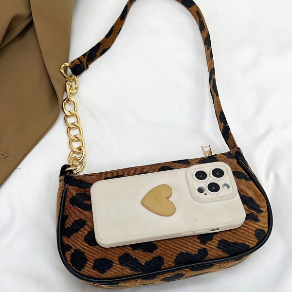 Women’s Houndstooth & Leopard Print Crossbody Bag – Retro Lightweight Shoulder Purse for Shopping, Work & Travel – Zip Closure & Polyester Lining - Image 6