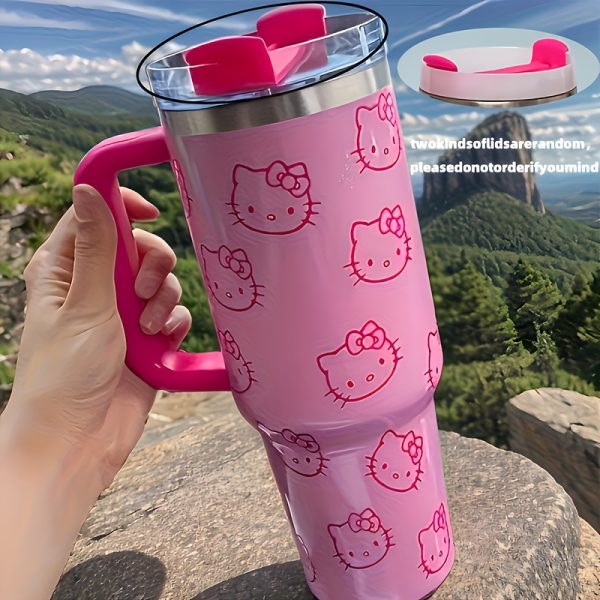 Sanrio Hello Kitty Stainless Steel Water Bottle with Handle – Cute & Durable Travel Flask for Daily Use, Juice & Car Rides - Image 2