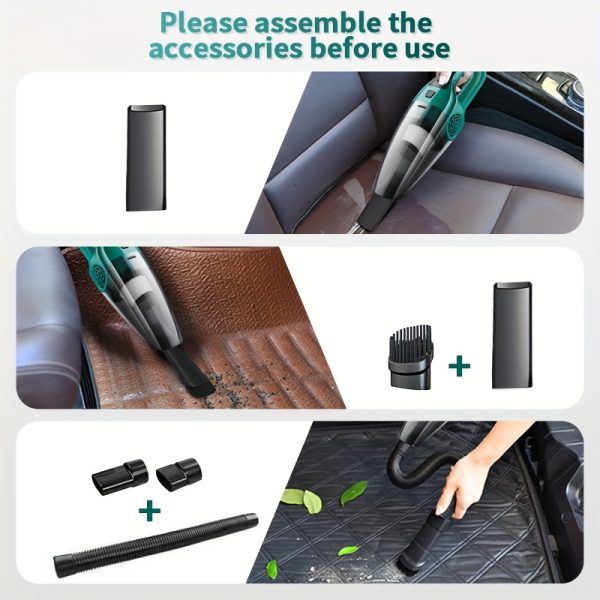 12V Car Vacuum Cleaner with Strong Suction – Handheld Auto Vac with 4 Cleaning Modes, Long Cord & 2 Nozzles – Compact Interior Cleaner for Pet Hair, Dust & Debris – Durable, Battery-Free Design - Image 8