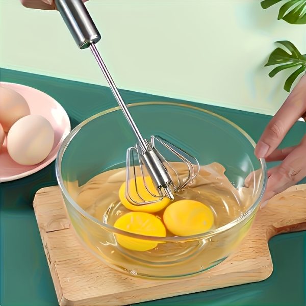 Wireless Hand Mixer – 4-Speed Manual Egg Beater with Metal Blades, No-Electricity Kitchen Tool for Baking & Cooking - Image 5