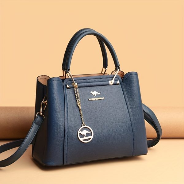 Women’s Stylish Black Handbag with Gold-Tone Hardware – Elegant Lightweight Designer Bag with Detachable Shoulder Strap for Everyday Use - Image 6