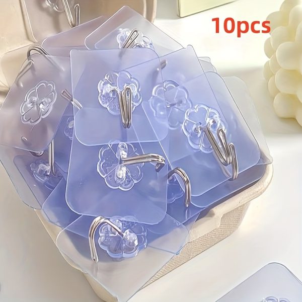 5/10pcs Acrylic Kitchen Utensil Hooks, No-Drill Wall-Mounted Organizer for Cooking Tools - Image 3